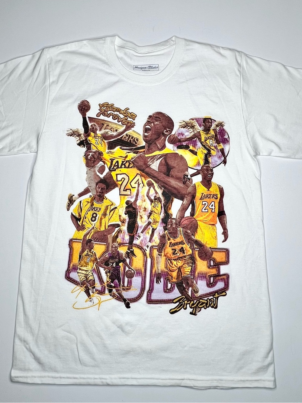 Kobe Bryant Los Angeles Lakers Graphic Tee - White/Yellow Medium